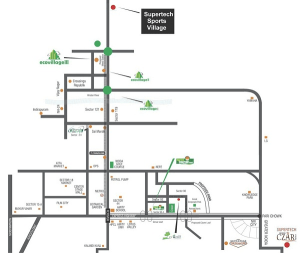 supertech sports village location map , supertech sports village