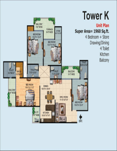 ajnara-homes-floor-plan-4bhk-4toilet-1960-sq-ft