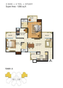 pigeon spring meadows floor plan 2bhk 2toilet 1285 sq.ft